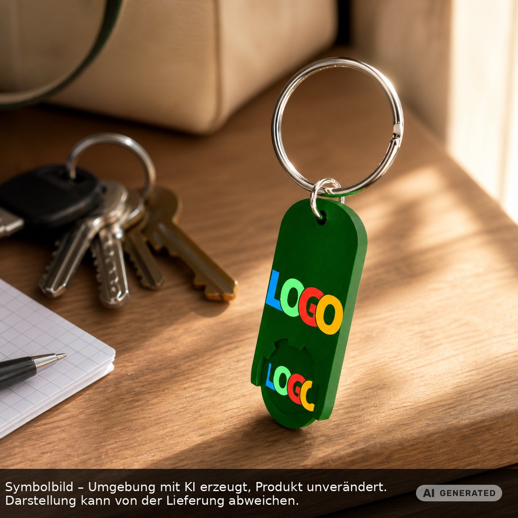 Chiphalter mit 1€-Chip "Alpha" als Werbeartikel mit Logo bedrucken