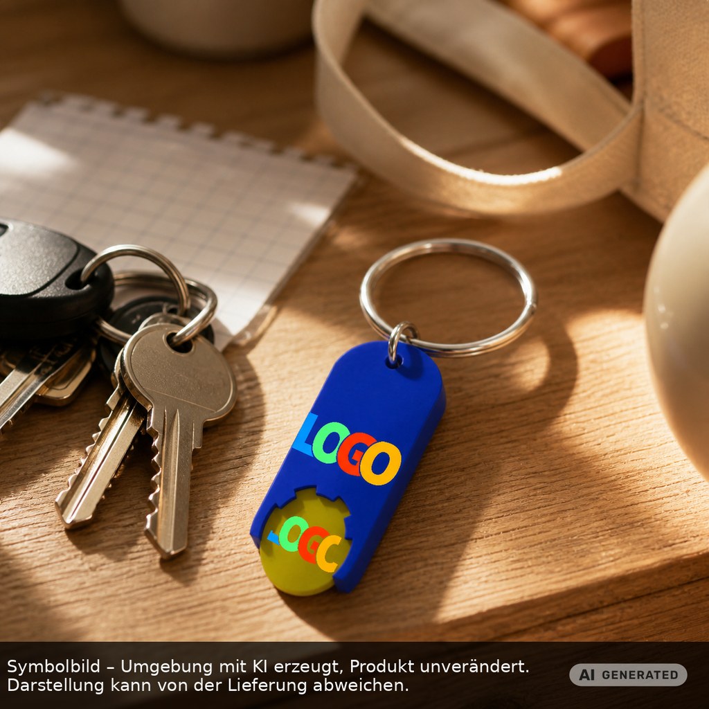 Chiphalter mit 1€-Chip "Alpha" als Werbeartikel mit Logo bedrucken