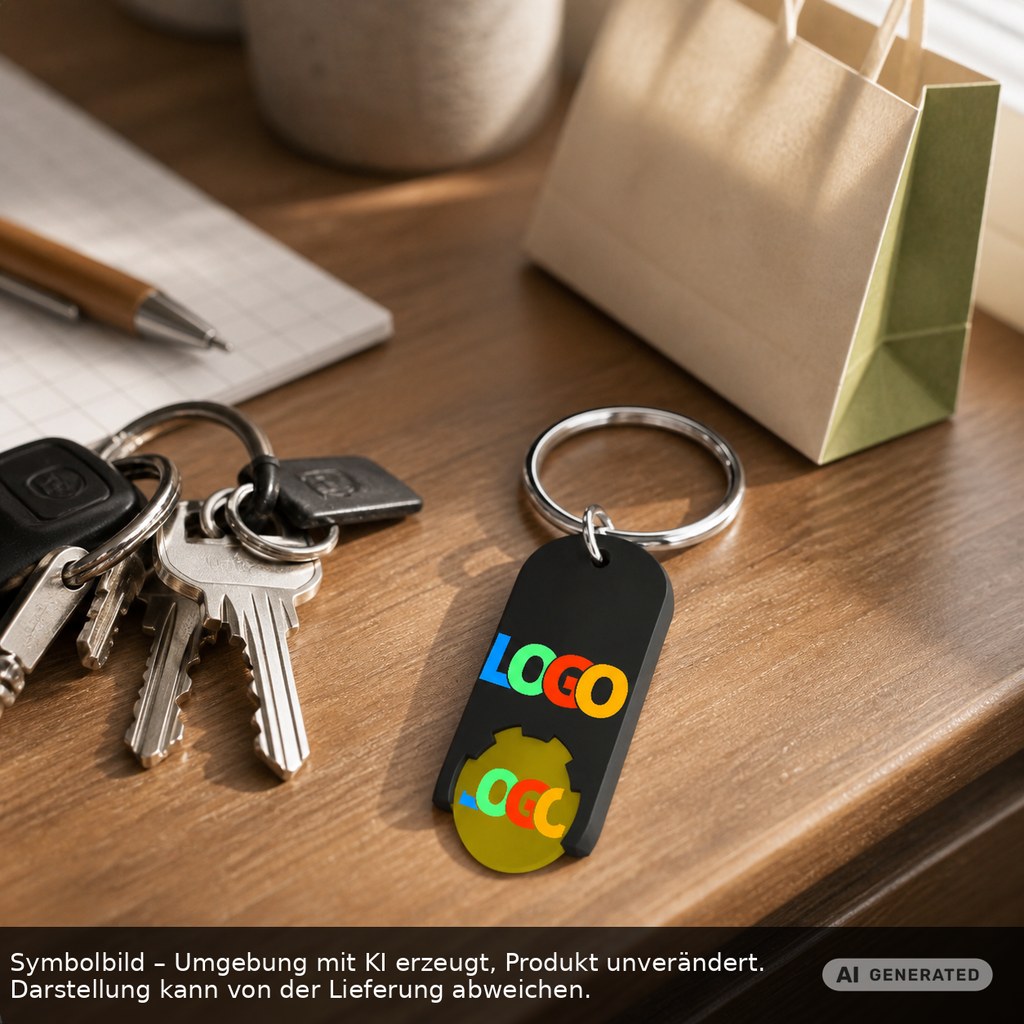 Chiphalter mit 1€-Chip "Alpha" als Werbeartikel mit Logo bedrucken
