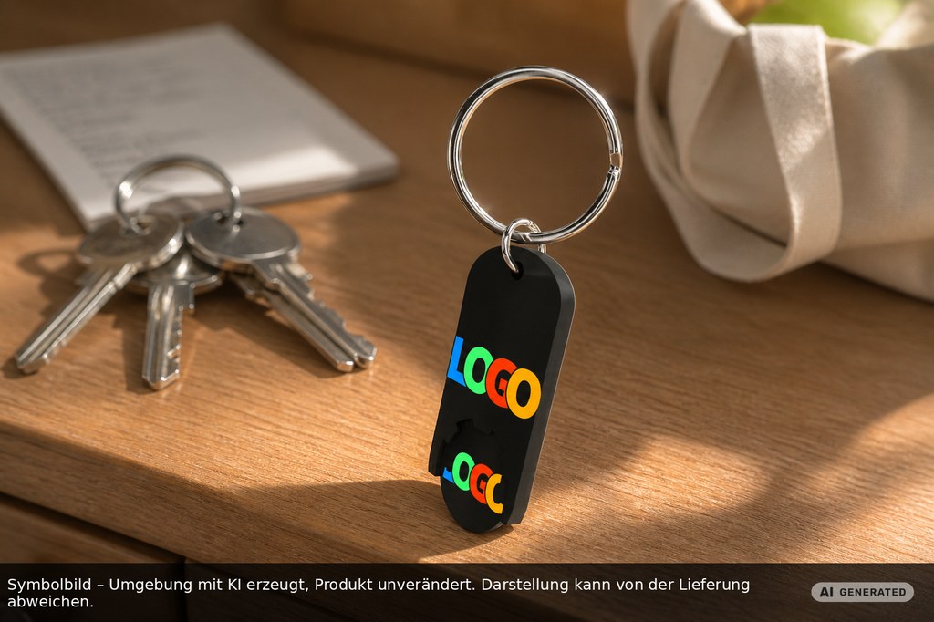 Chiphalter mit 1€-Chip "Alpha" als Werbeartikel mit Logo bedrucken