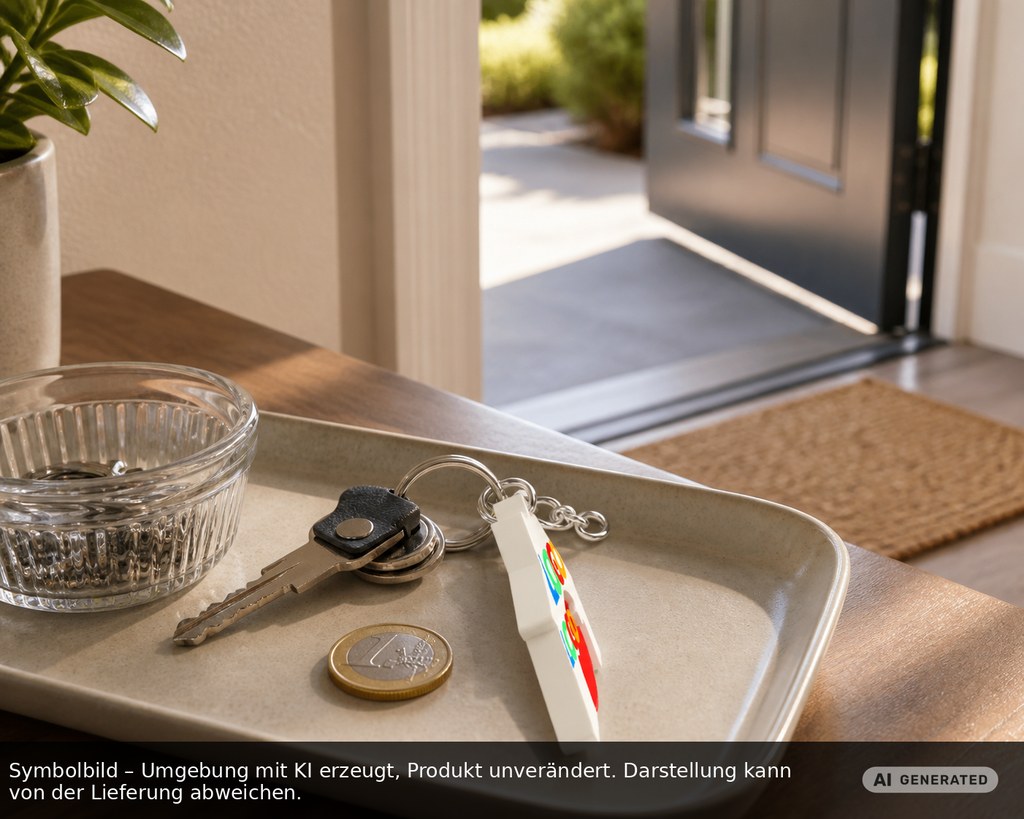 Chiphalter mit 1€-Chip "Haus" als Werbeartikel mit Logo bedrucken