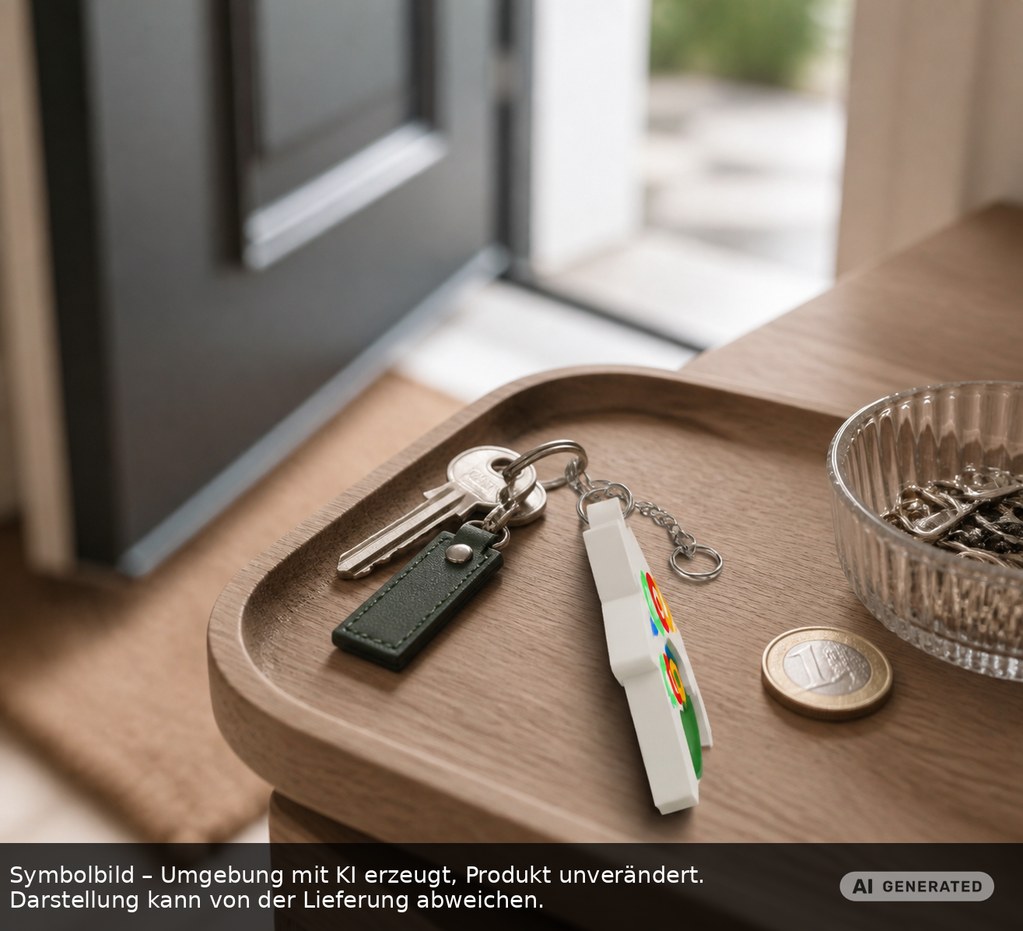 Chiphalter mit 1€-Chip "Haus" als Werbeartikel mit Logo bedrucken