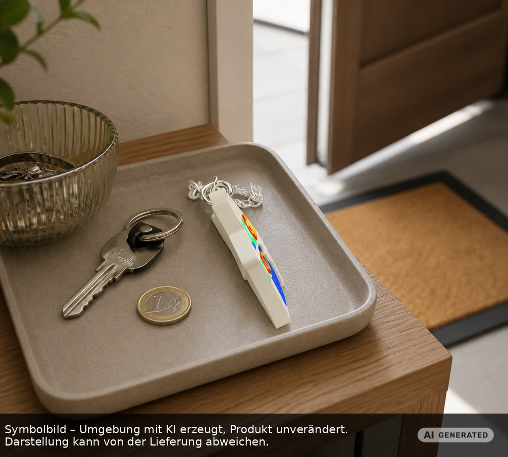 Chiphalter mit 1€-Chip "Haus" als Werbeartikel mit Logo bedrucken