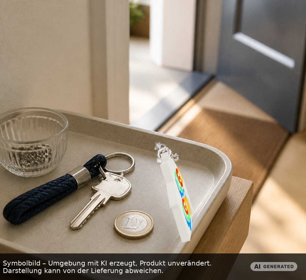 Chiphalter mit 1€-Chip "Haus" als Werbeartikel mit Logo bedrucken