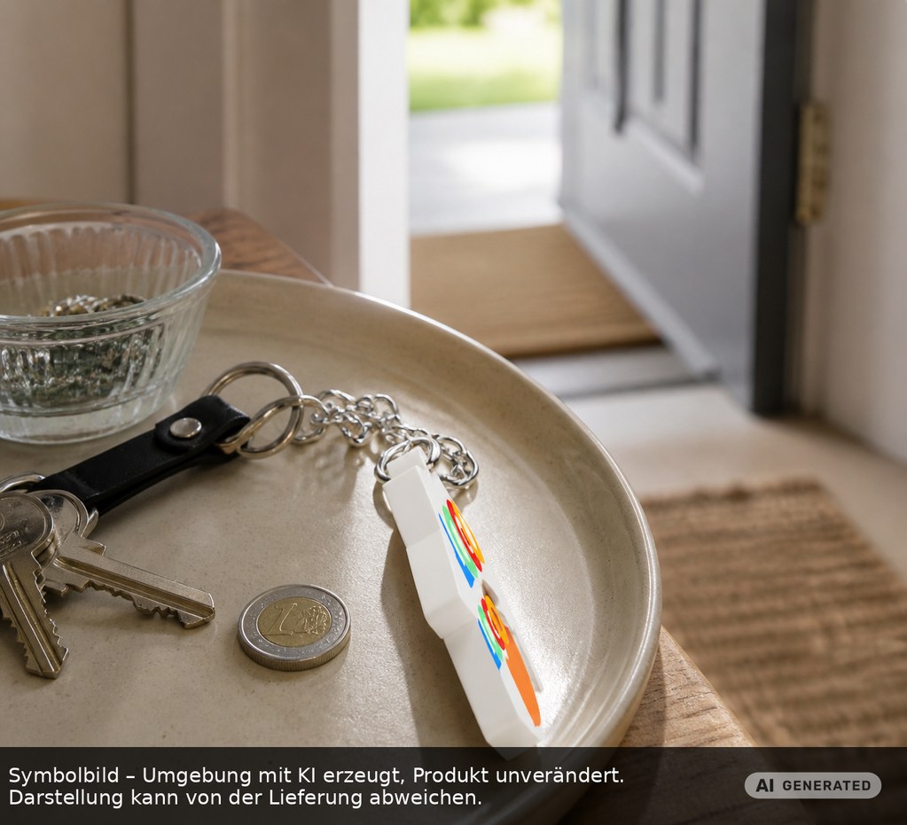 Chiphalter mit 1€-Chip "Haus" als Werbeartikel mit Logo bedrucken