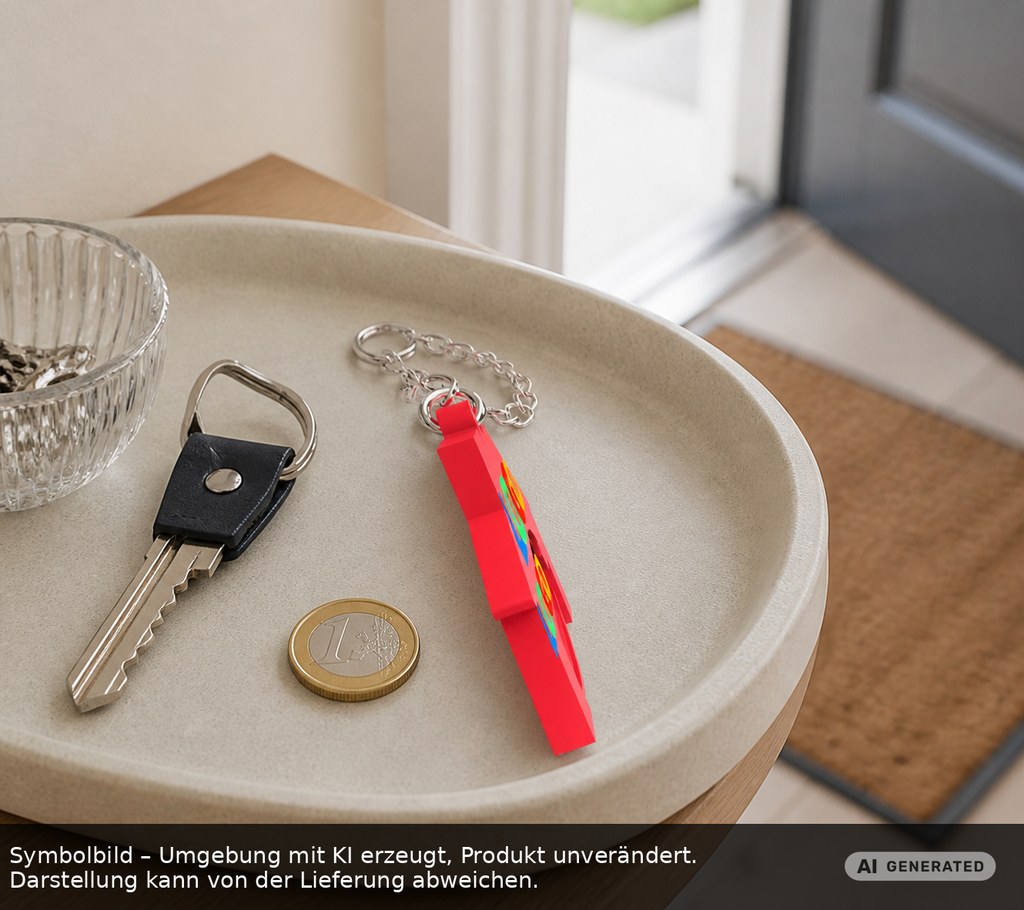 Chiphalter mit 1€-Chip "Haus" als Werbeartikel mit Logo bedrucken