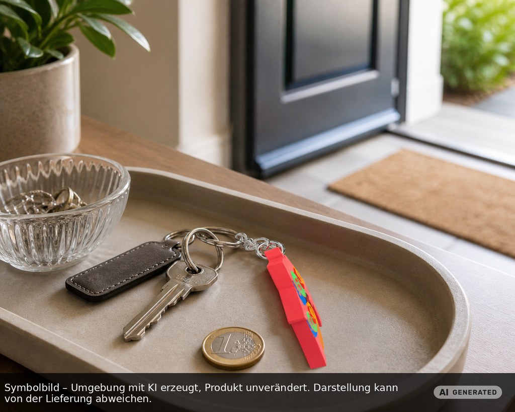Chiphalter mit 1€-Chip "Haus" als Werbeartikel mit Logo bedrucken