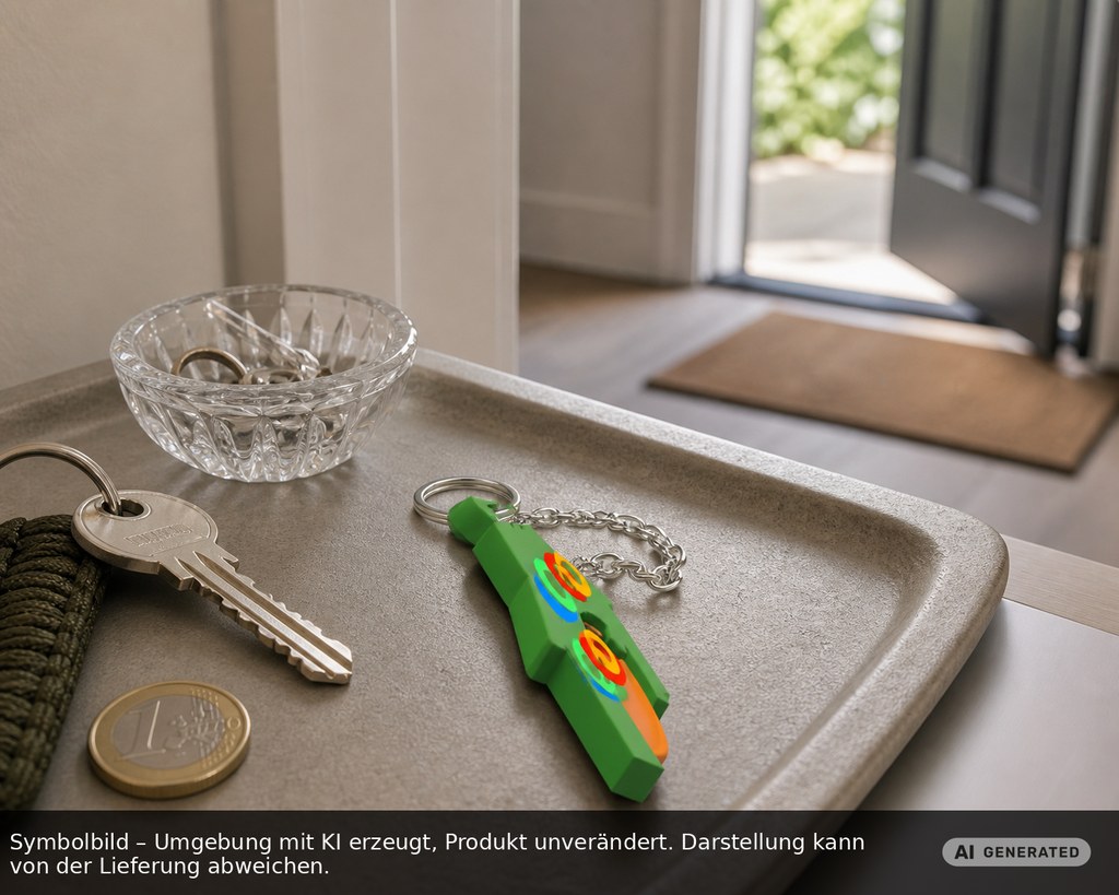 Chiphalter mit 1€-Chip "Haus" als Werbeartikel mit Logo bedrucken
