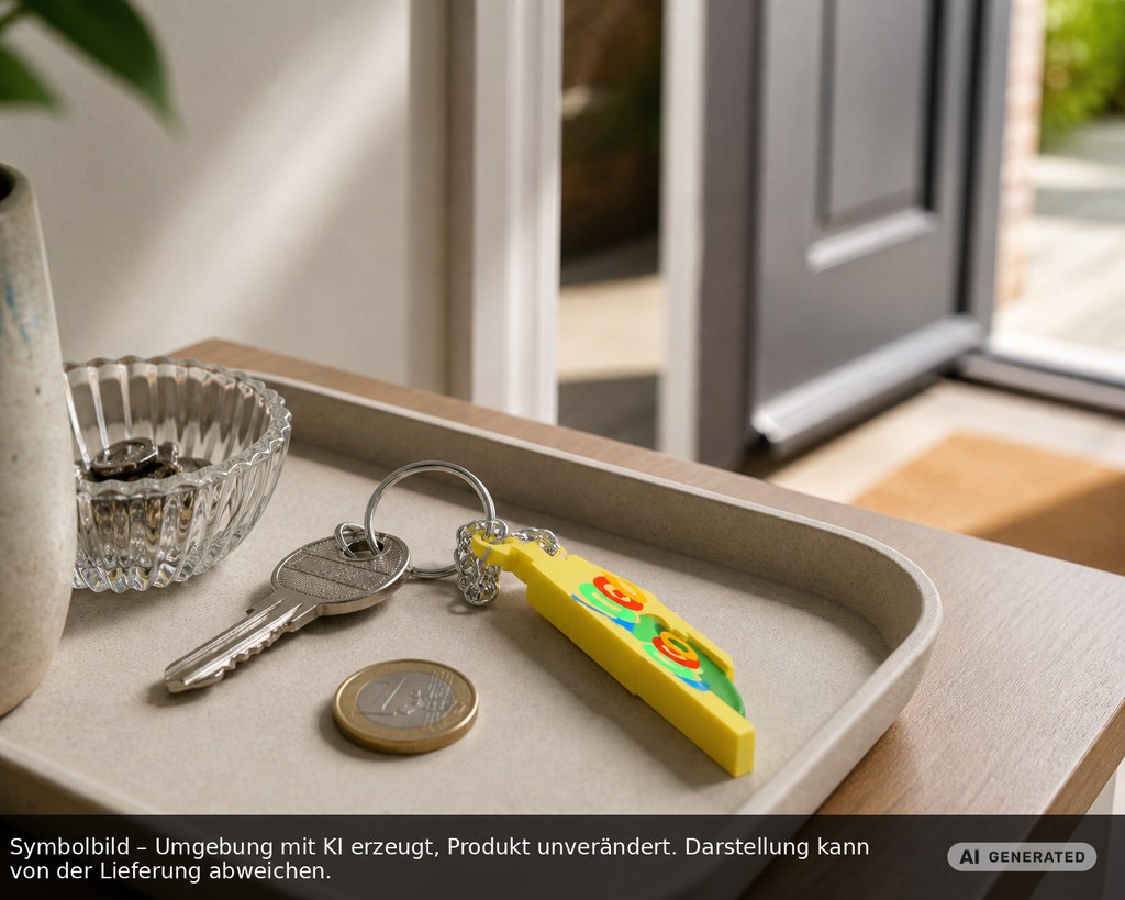 Chiphalter mit 1€-Chip "Haus" als Werbeartikel mit Logo bedrucken