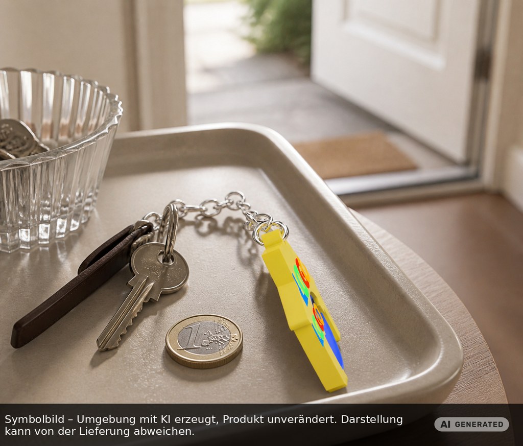 Chiphalter mit 1€-Chip "Haus" als Werbeartikel mit Logo bedrucken