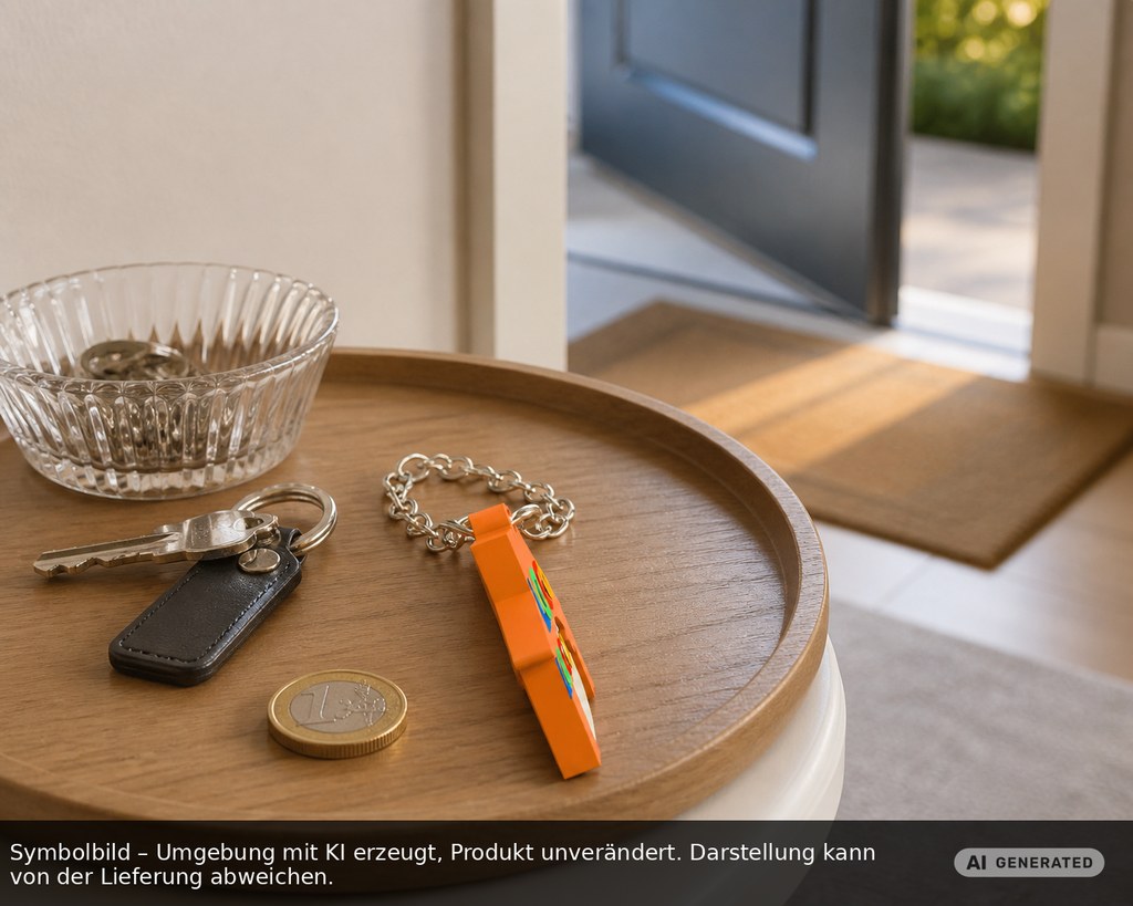 Chiphalter mit 1€-Chip "Haus" als Werbeartikel mit Logo bedrucken