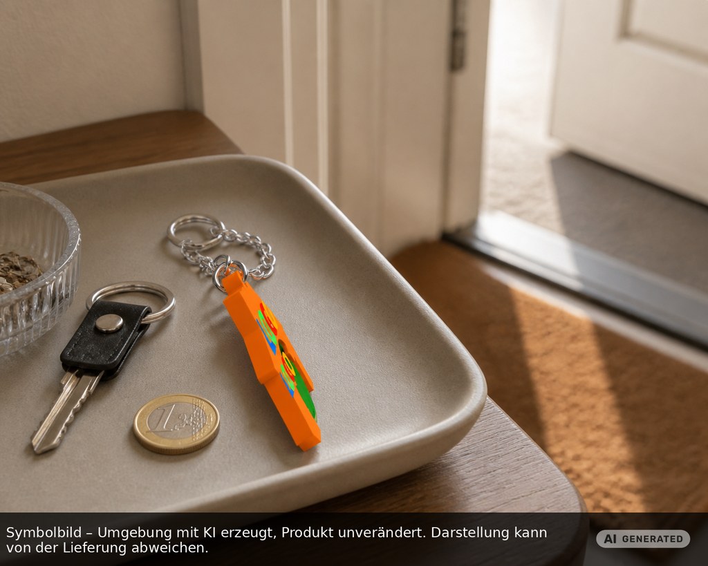Chiphalter mit 1€-Chip "Haus" als Werbeartikel mit Logo bedrucken