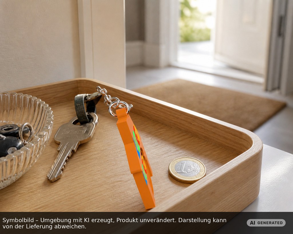 Chiphalter mit 1€-Chip "Haus" als Werbeartikel mit Logo bedrucken