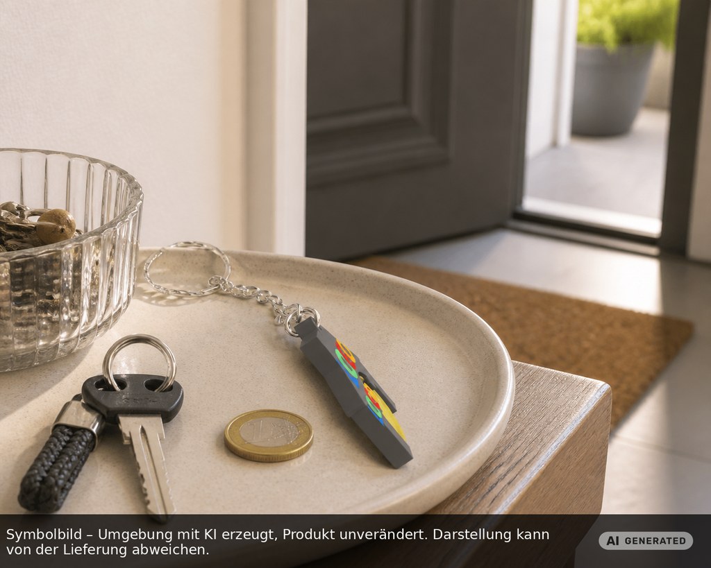 Chiphalter mit 1€-Chip "Haus" als Werbeartikel mit Logo bedrucken