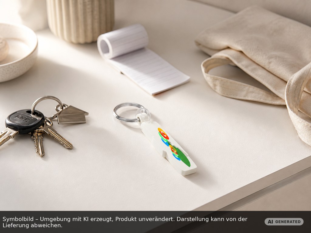 Chiphalter mit 1€-Chip "Haus" als Werbeartikel mit Logo bedrucken