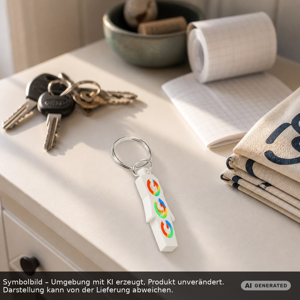 Chiphalter mit 1€-Chip "Haus" als Werbeartikel mit Logo bedrucken