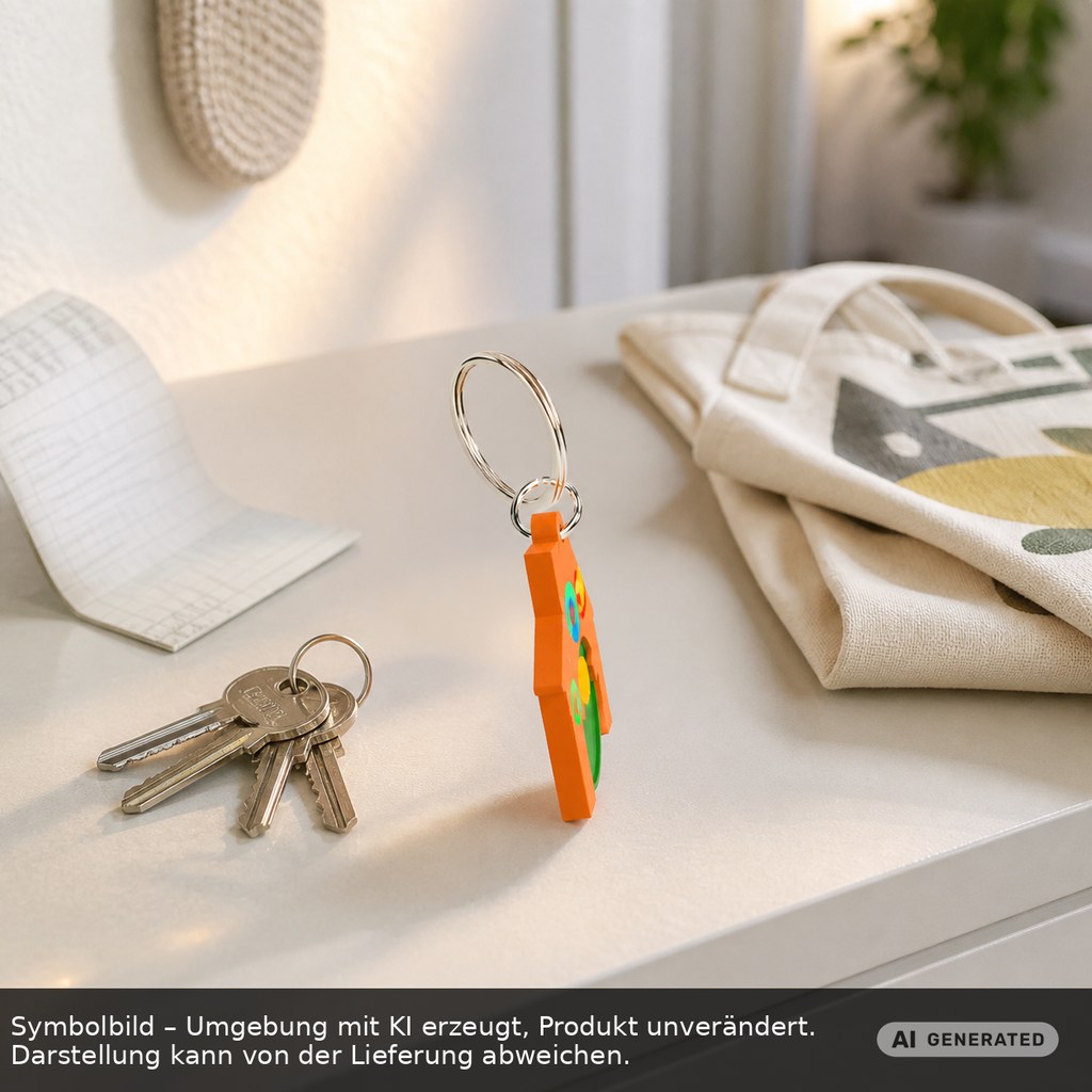 Chiphalter mit 1€-Chip "Haus" als Werbeartikel mit Logo bedrucken