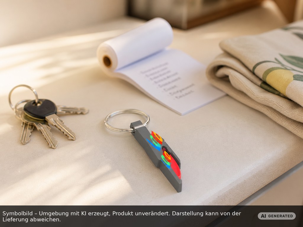 Chiphalter mit 1€-Chip "Haus" als Werbeartikel mit Logo bedrucken
