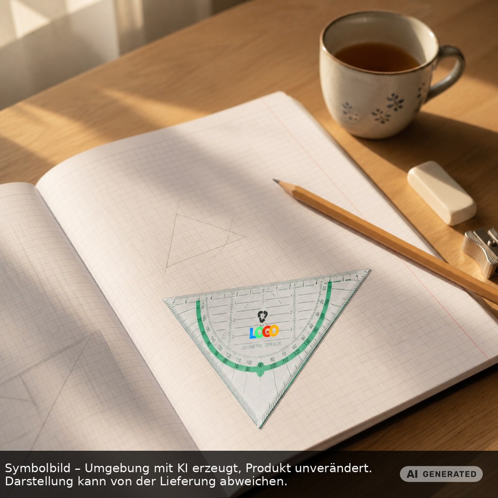 Geodreieck Bio als Werbeartikel mit Logo bedrucken