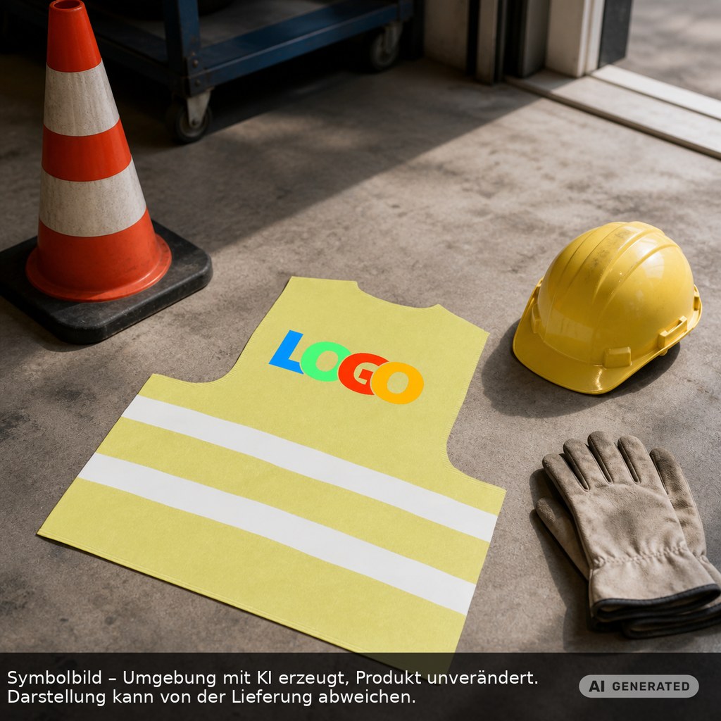 Sicherheits-Warnweste als Werbeartikel mit Logo bedrucken