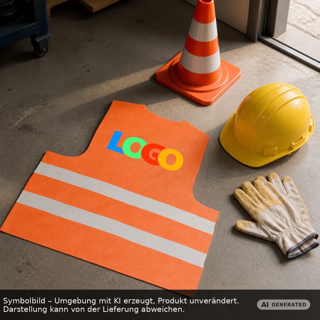 Sicherheits-Warnweste als Werbeartikel mit Logo bedrucken