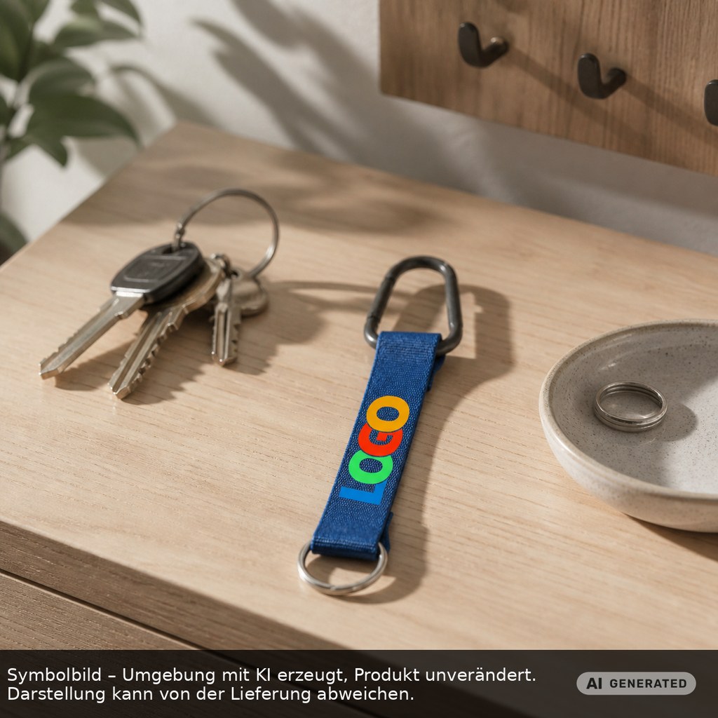 Kurz-Schlüsselband/Kurz-Lanyard "Duo" als Werbeartikel mit Logo bedrucken