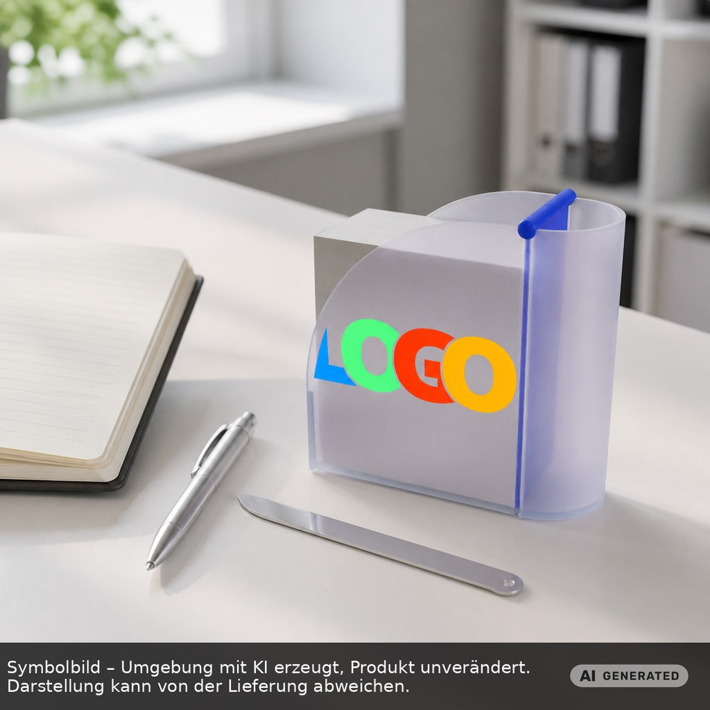 Zettelbox mit Köcher "Design" als Werbeartikel mit Logo bedrucken