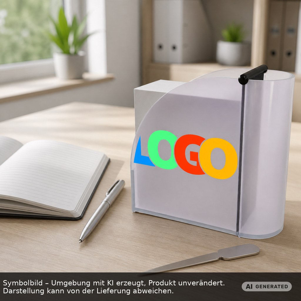 Zettelbox mit Köcher "Design" als Werbeartikel mit Logo bedrucken