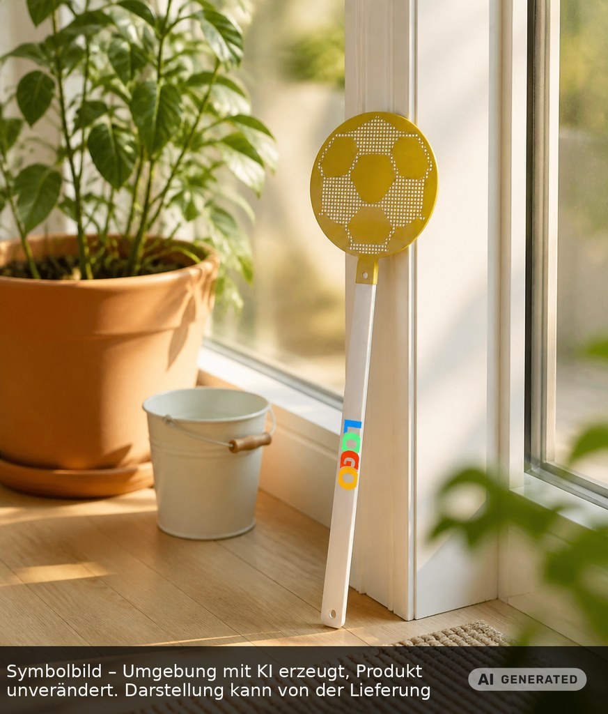 Fliegenklatsche "Fußball" als Werbeartikel mit Logo bedrucken