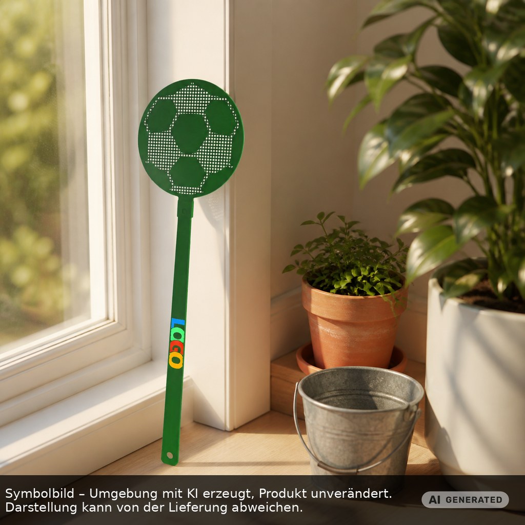 Fliegenklatsche "Fußball" als Werbeartikel mit Logo bedrucken