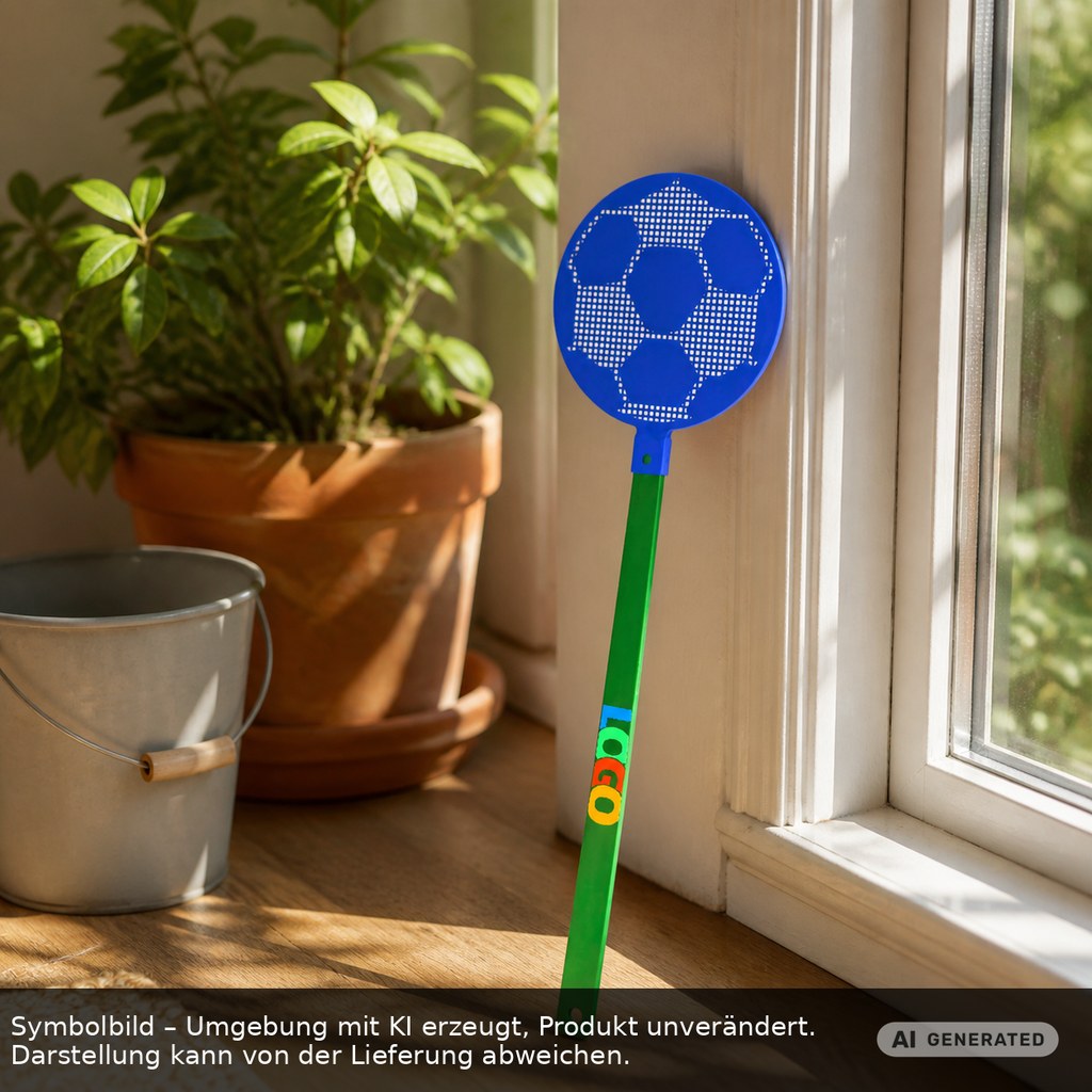 Fliegenklatsche "Fußball" als Werbeartikel mit Logo bedrucken