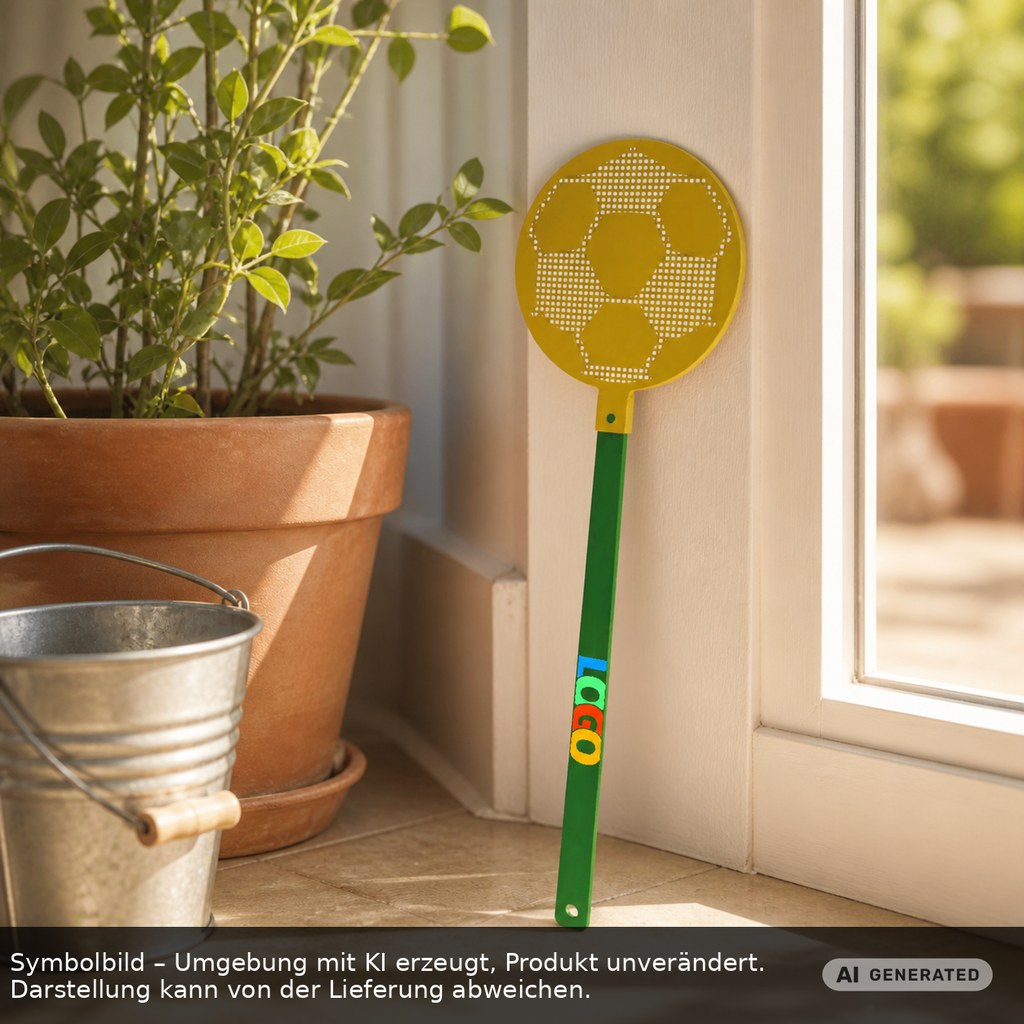 Fliegenklatsche "Fußball" als Werbeartikel mit Logo bedrucken