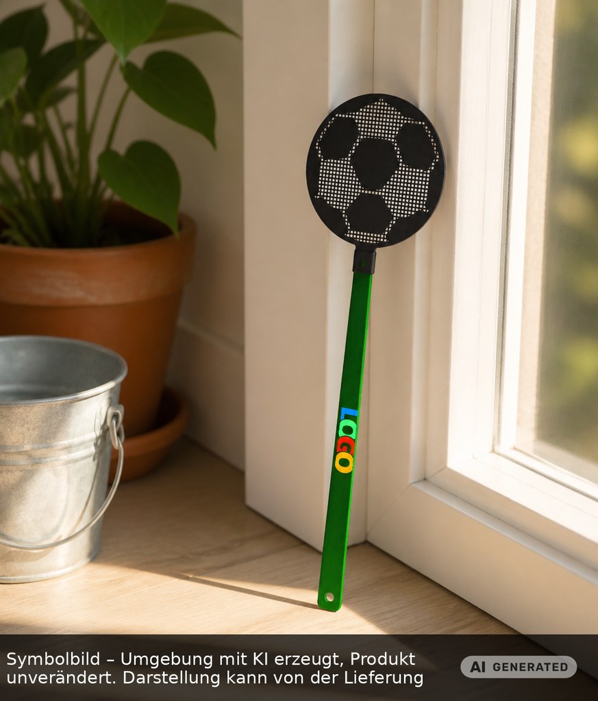 Fliegenklatsche "Fußball" als Werbeartikel mit Logo bedrucken