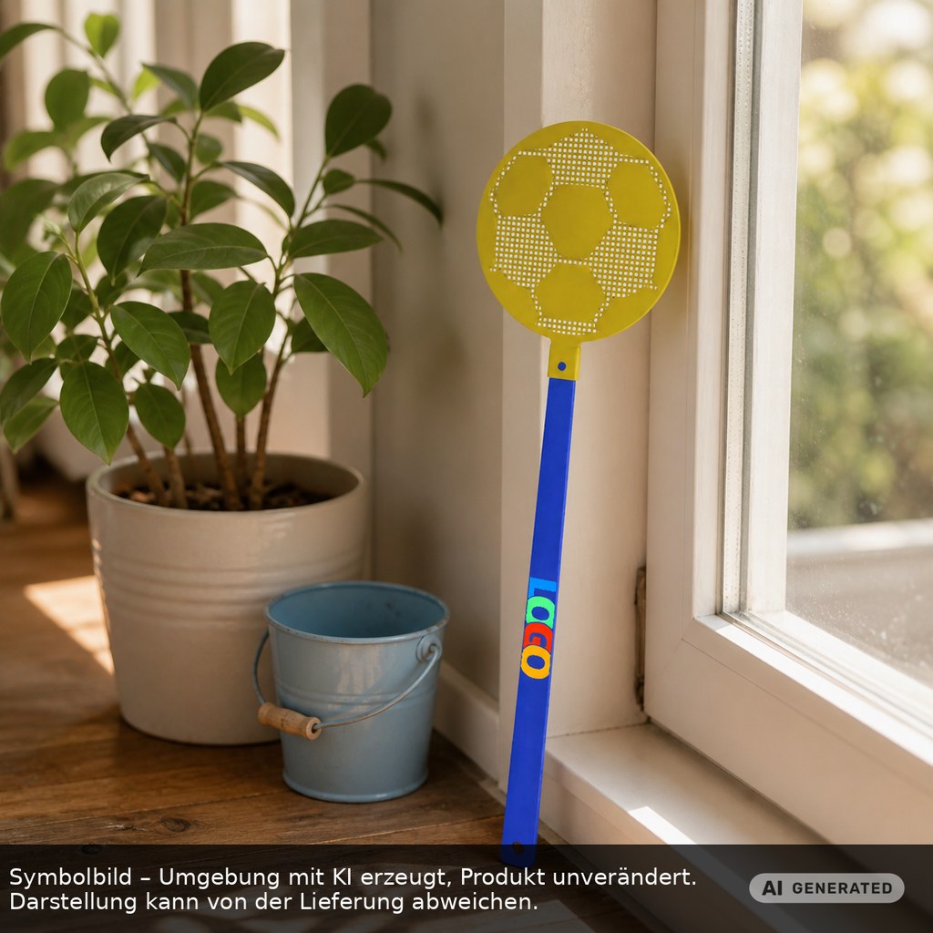 Fliegenklatsche "Fußball" als Werbeartikel mit Logo bedrucken