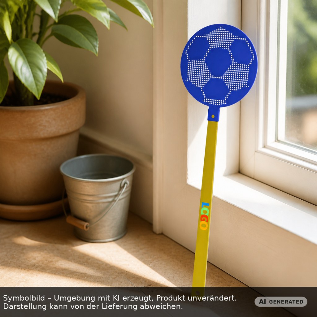 Fliegenklatsche "Fußball" als Werbeartikel mit Logo bedrucken