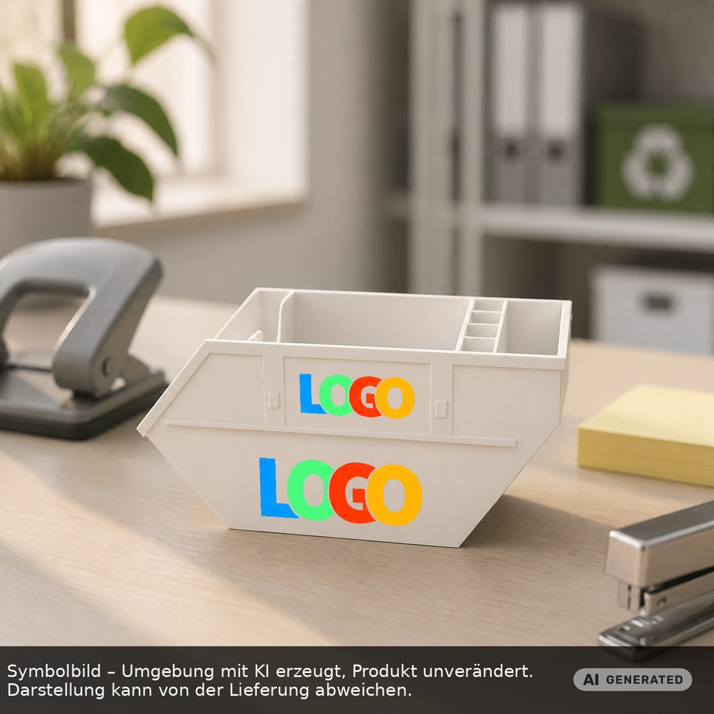 Zettelbox mit Köcher "Container" als Werbeartikel mit Logo bedrucken