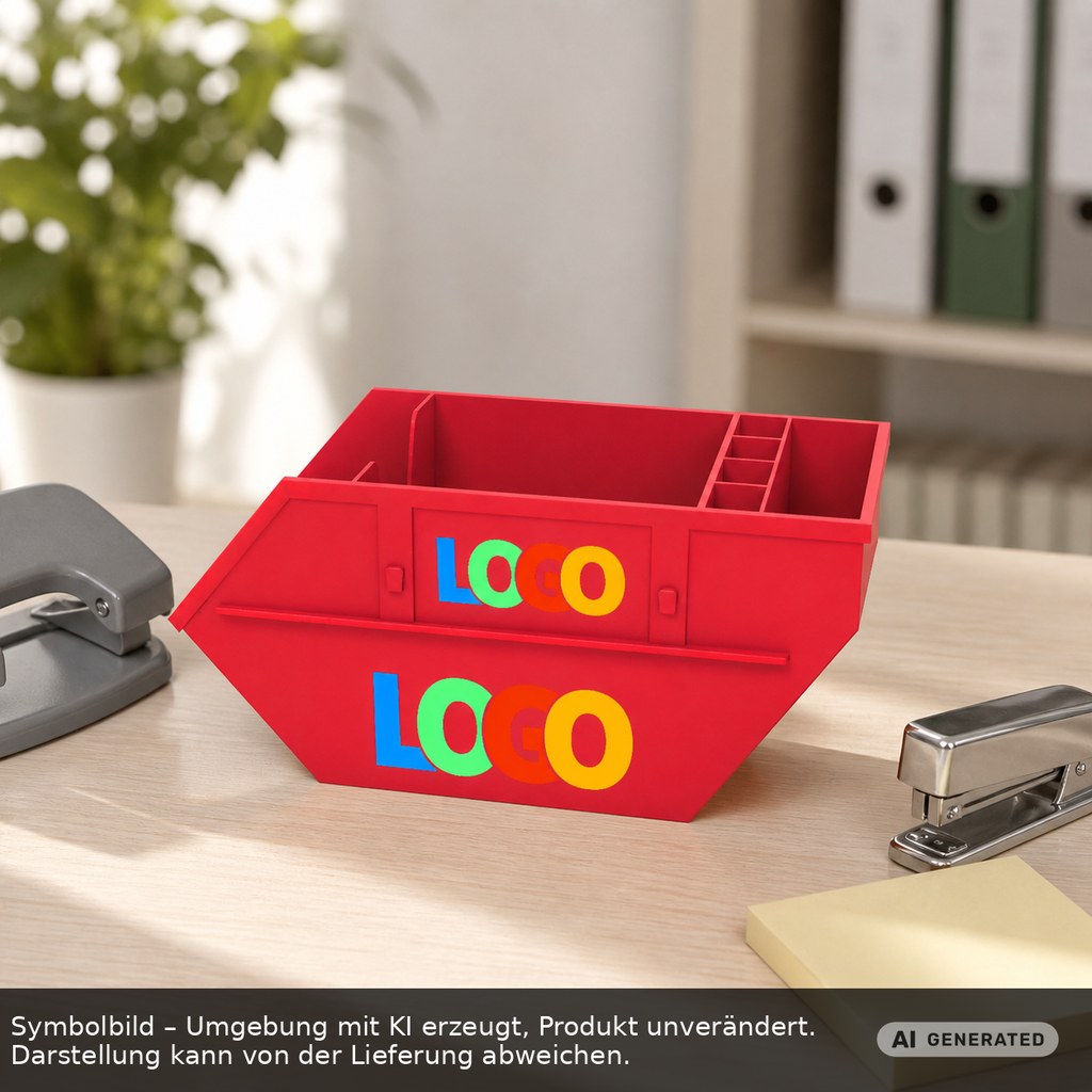 Zettelbox mit Köcher "Container" als Werbeartikel mit Logo bedrucken