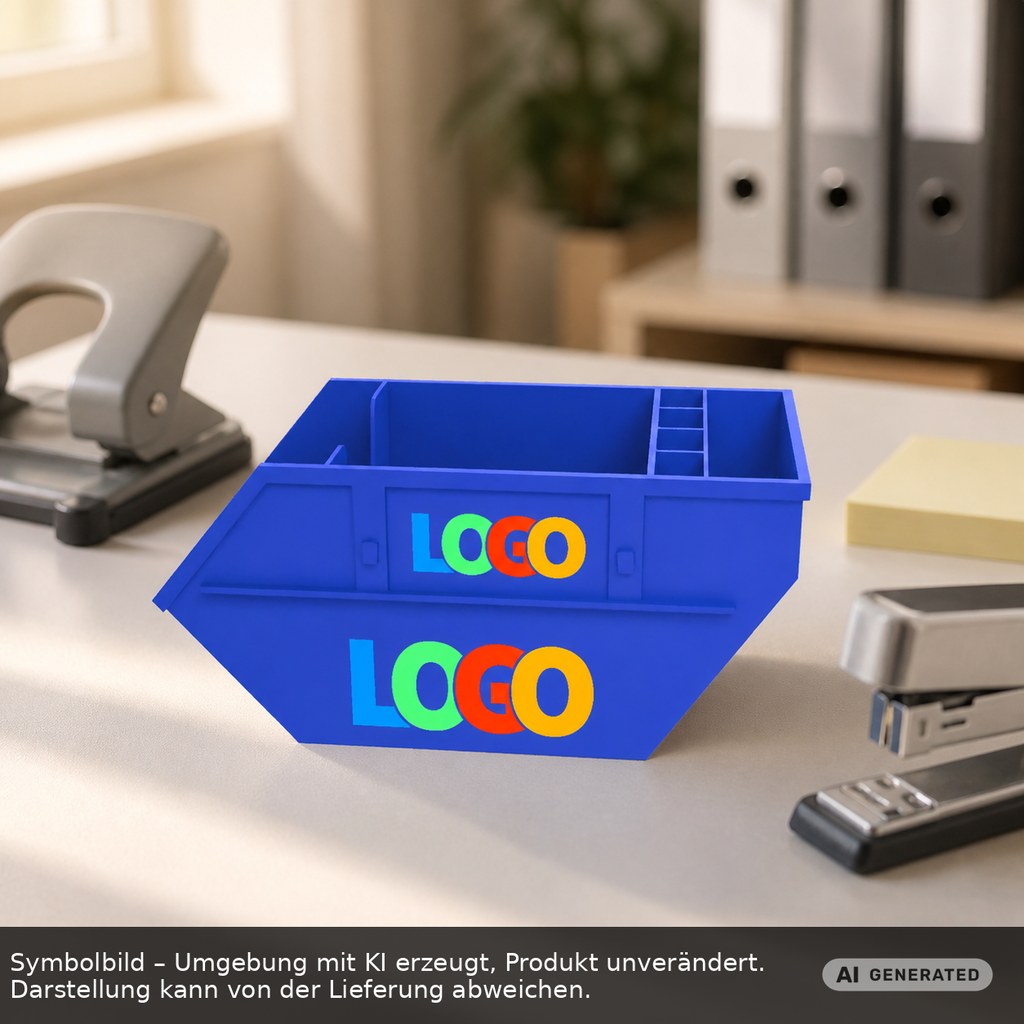 Zettelbox mit Köcher "Container" als Werbeartikel mit Logo bedrucken