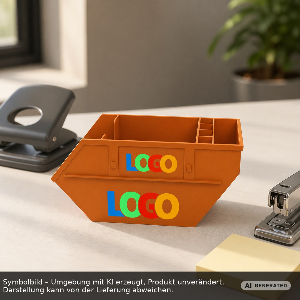 Zettelbox mit Köcher "Container" als Werbeartikel mit Logo bedrucken