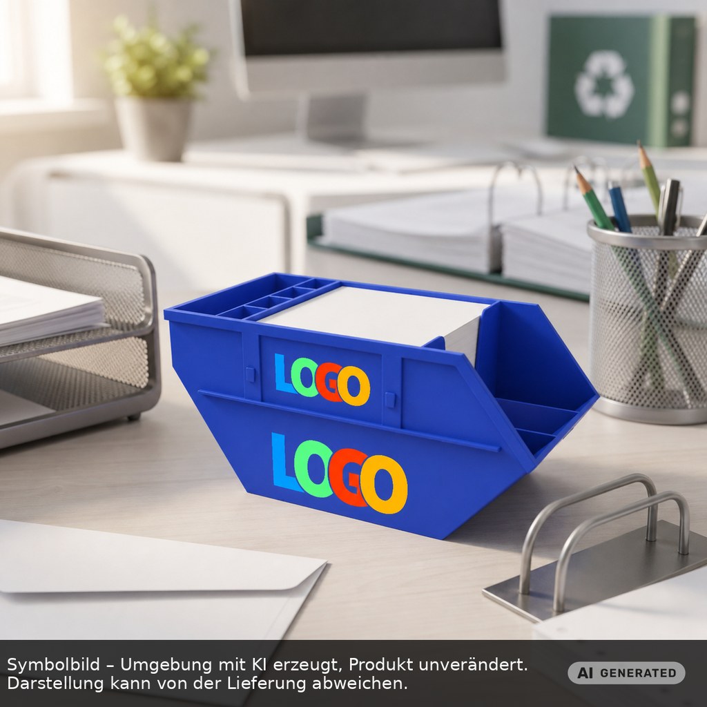 Zettelbox mit Köcher "Container" als Werbeartikel mit Logo bedrucken