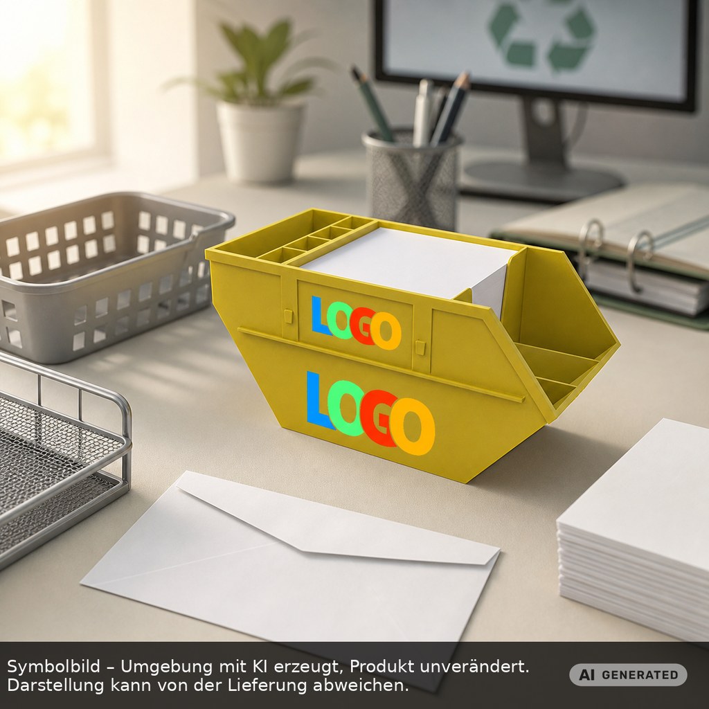 Zettelbox mit Köcher "Container" als Werbeartikel mit Logo bedrucken