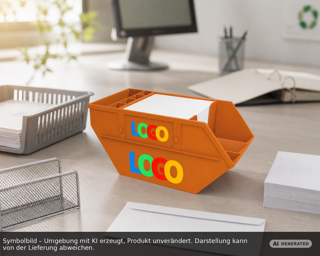 Zettelbox mit Köcher "Container" als Werbeartikel mit Logo bedrucken