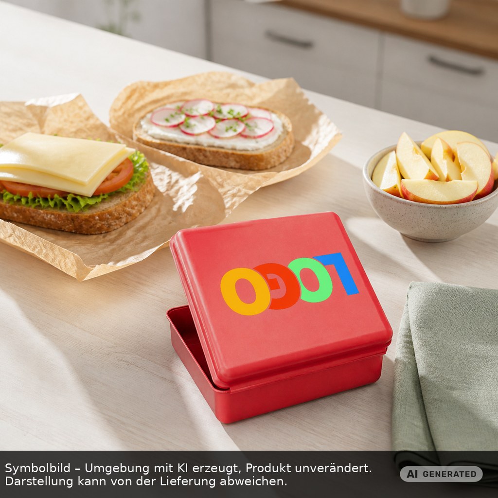Brotdose, groß als Werbeartikel mit Logo bedrucken
