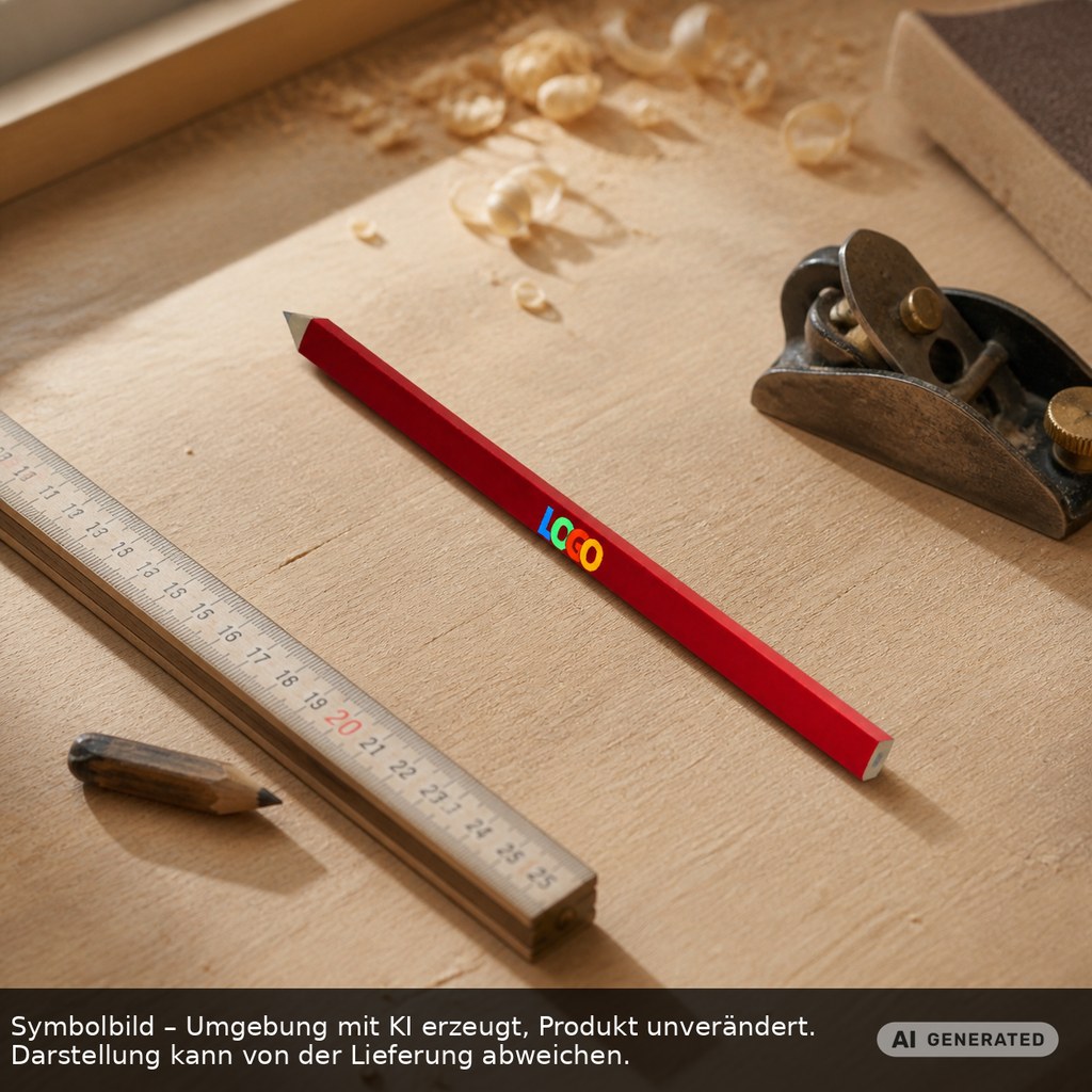 Zimmermannsbleistift als Werbeartikel mit Logo bedrucken